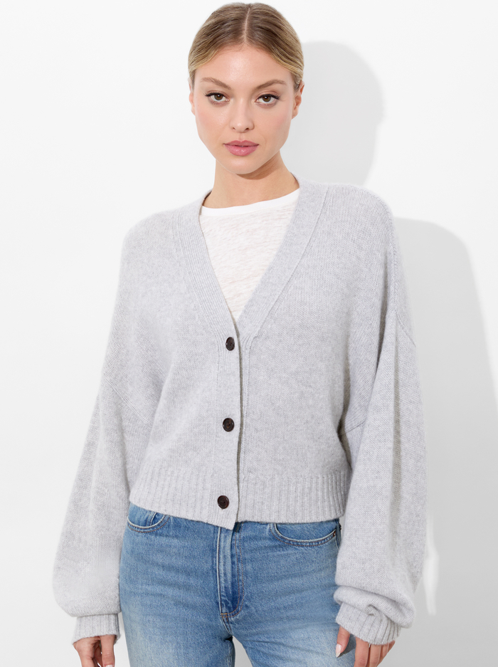 ATTICUS CARDIGAN - STORM GREY HEATHER - Alice And Olivia
