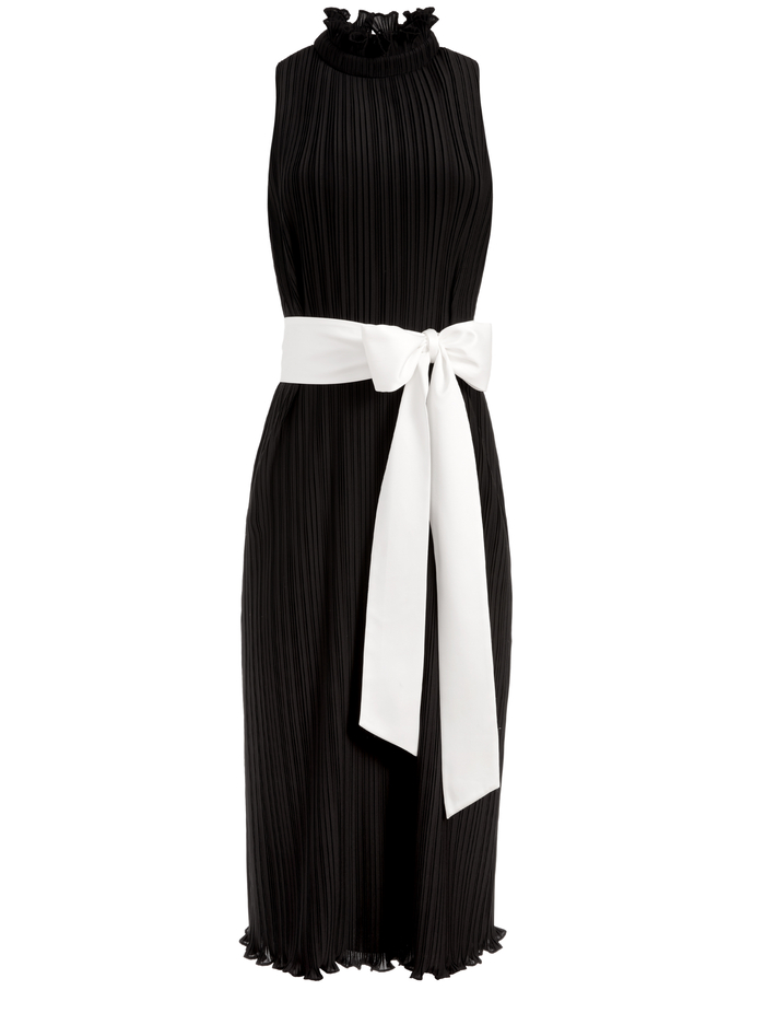 SHAYNA PLEATED MIDI DRESS - BLACK image 5 - Alice And Olivia