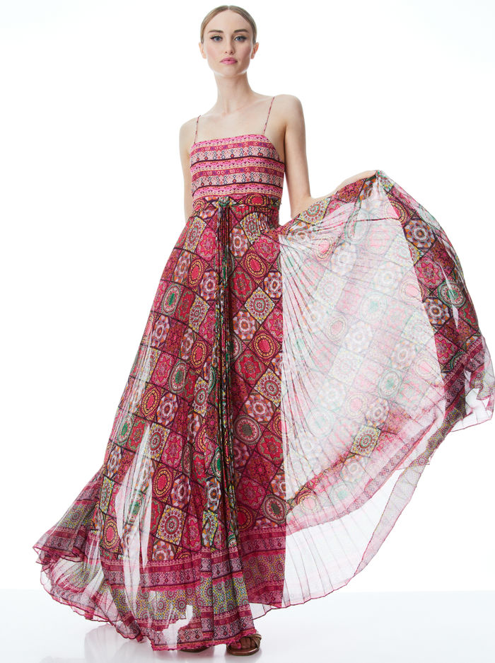 DESPINA PLEATED MAXI DRESS - FAR OUT/MULTI image 4 - ALICE + OLIVIA