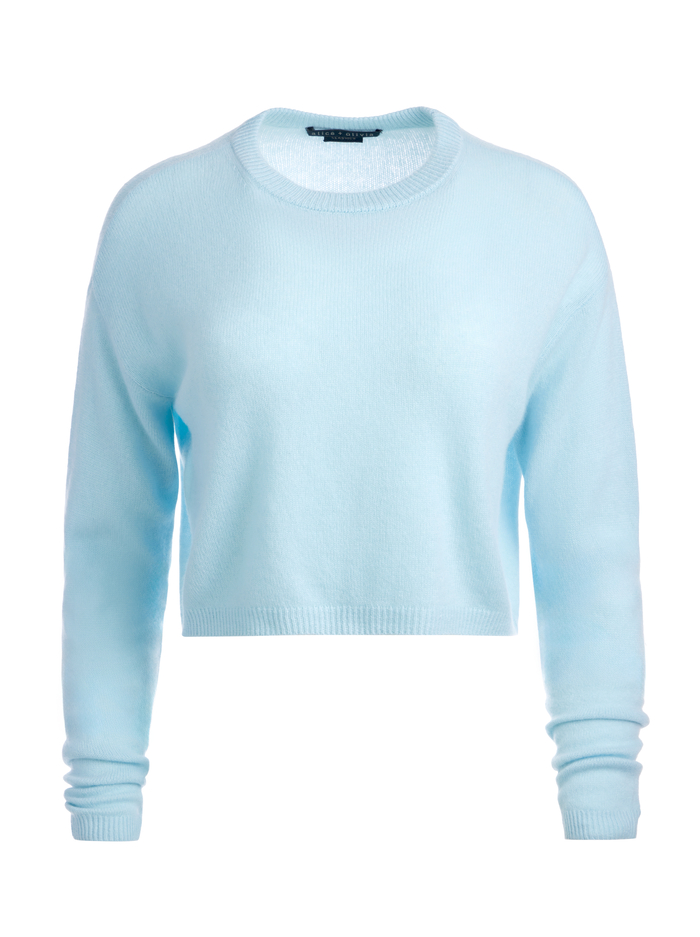 SHERRELL CASHMERE CREW NECK PULLOVER - SPRING SKY image 5 - Alice And Olivia