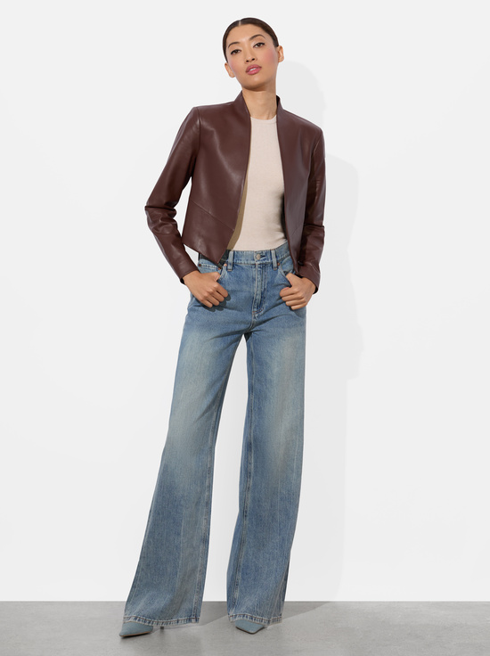 MOCHA-NEW HARVEY LEATHER JACKET