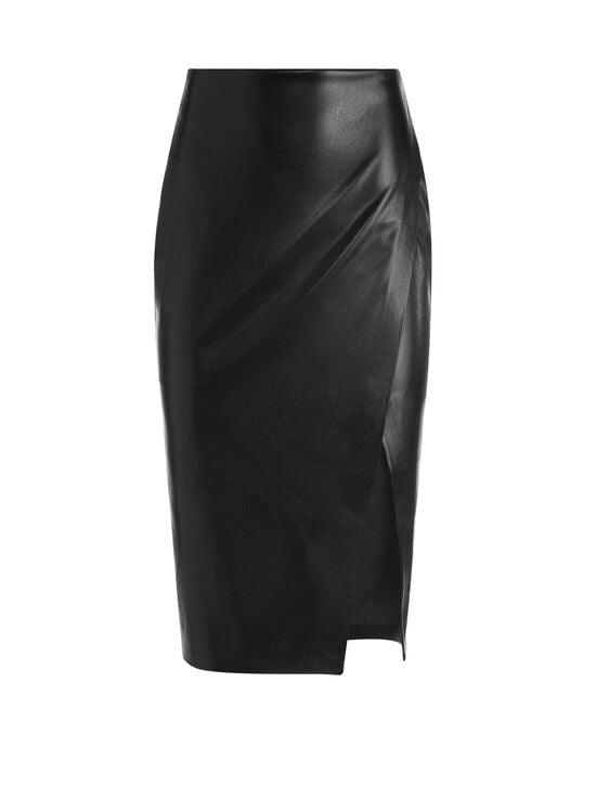 BLACK-SIOBHAN VEGAN MIDI SKIRT