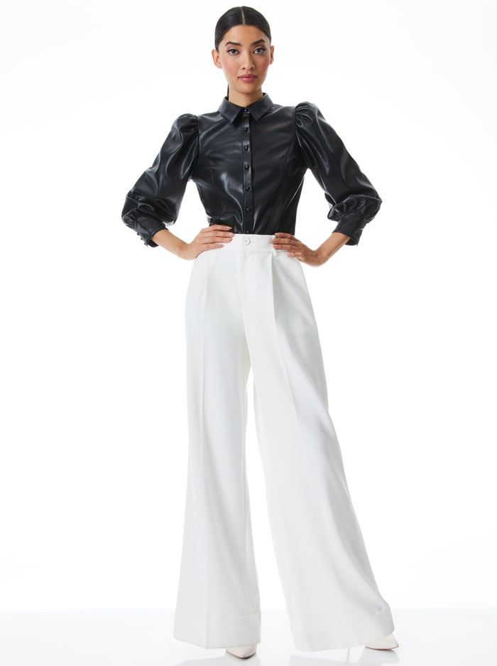 NADINE VEGAN TOP - BLACK image 2 - Alice And Olivia