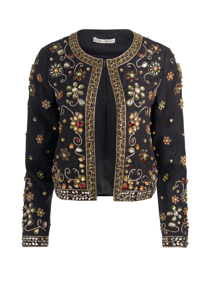 KIDMAN EMBELLISHED JACKET - BLACK/MULTI image 5 - ALICE + OLIVIA