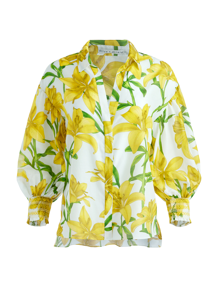 MAYLIN LONG SLEEVE BLOUSE - STARGAZER MULTI LG image 5 - Alice And Olivia