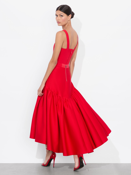 BRIGHT RUBY-DIANA MIDI SKIRT
