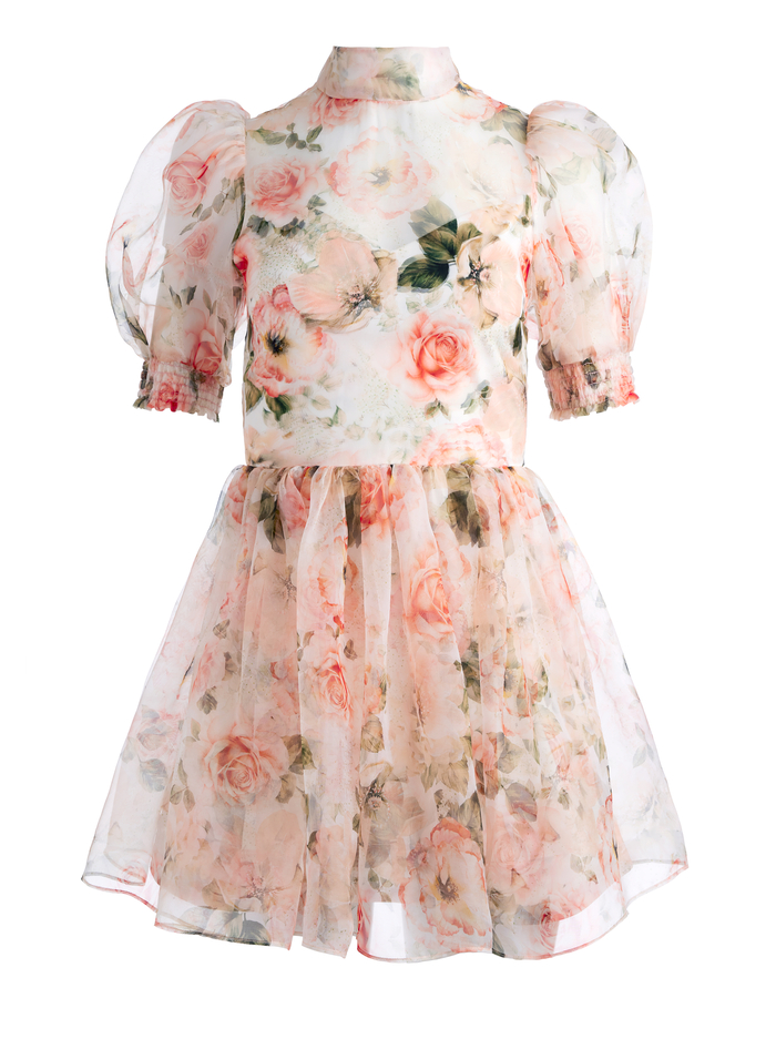 VERNITA PUFF SLEEVE SWEETHEART NECKLINE MINI DRESS - MORNINGSIDE FLORAL WHITE image 5 - Alice And Olivia