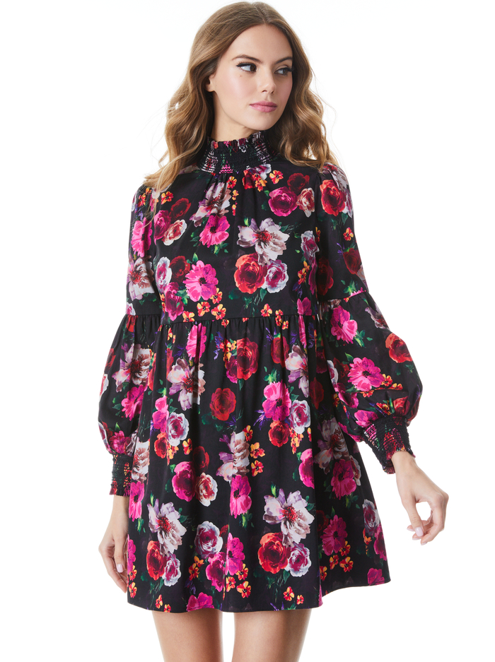 THEA BABYDOLL DRESS - MIDNIGHT ROSE image 2 - ALICE + OLIVIA