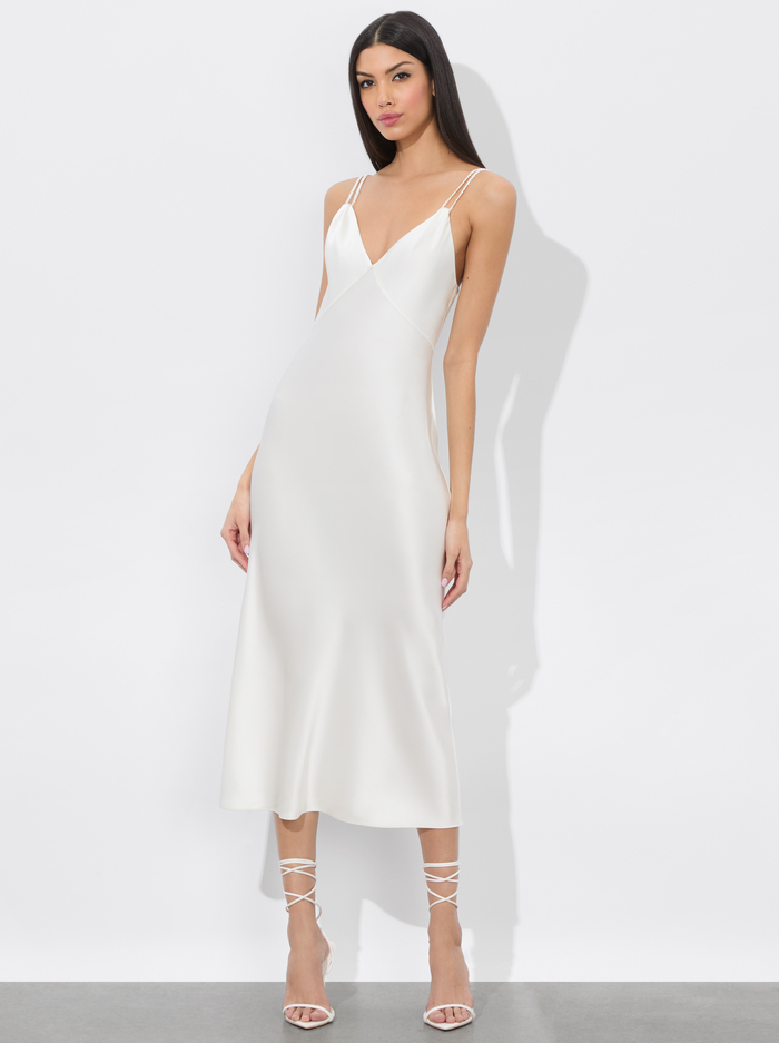 KIRO SLIP DRESS - OFF WHITE image 4 - Alice And Olivia