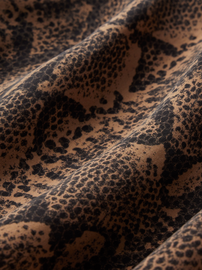 HANNON TIE FRONT BLOUSE - CAMEL/BLACK SNAKE image 1 - Alice And Olivia