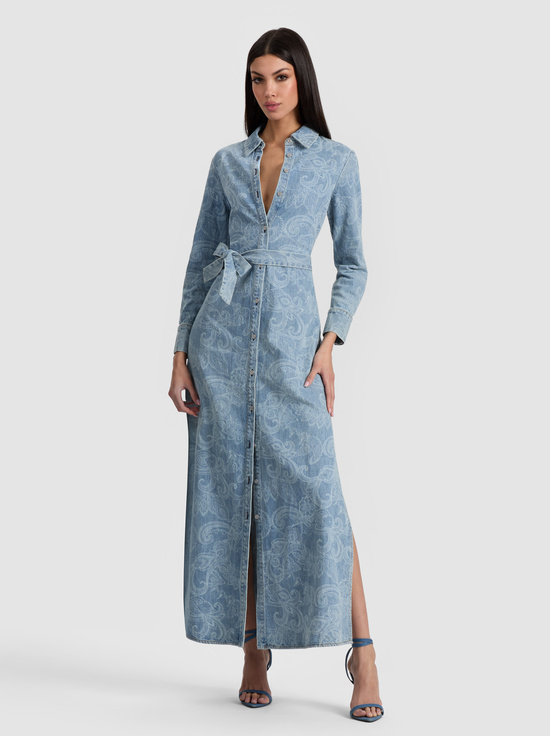 LASER PAISLEY-CHASSIDY DENIM SHIRT DRESS