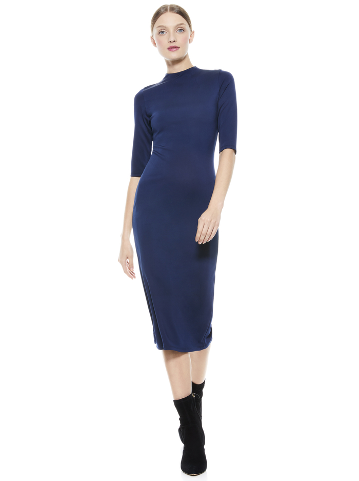 DELORA MIDI DRESS - NAVY image 4 - Alice And Olivia