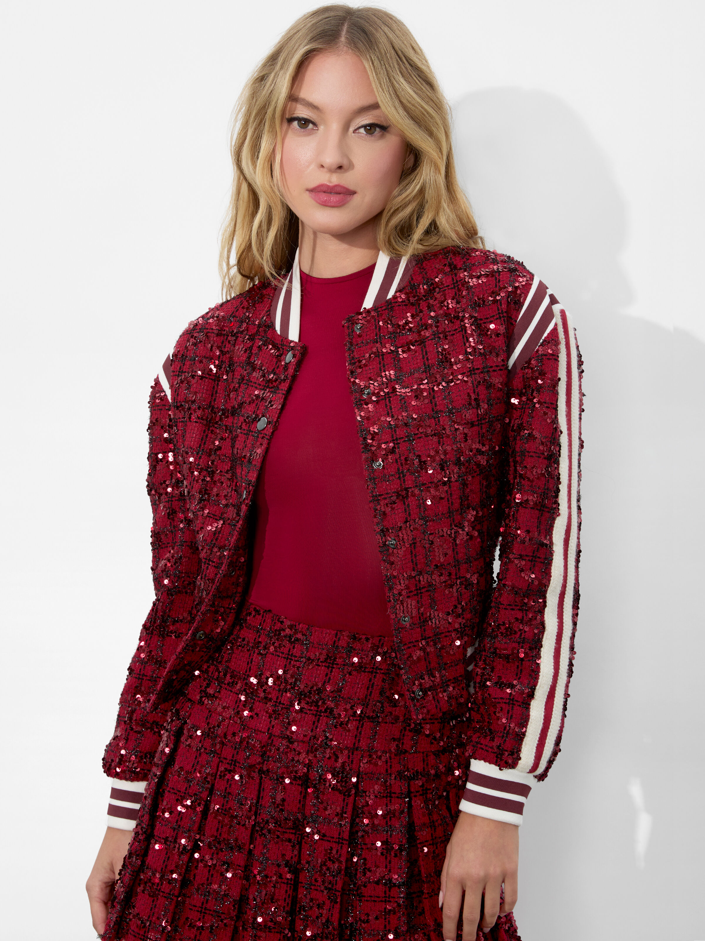 Alice and olivia sequin bomber jacket on sale