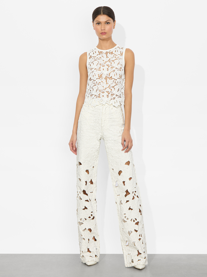 DANIELLE LACE FRONT TANK - OFF WHITE image 2 - Alice And Olivia