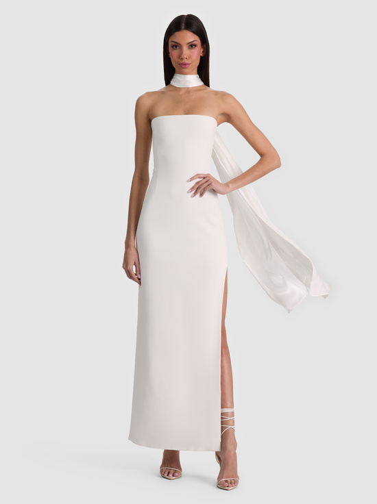 OFF WHITE-CHANA MAXI DRESS WITH SCARF
