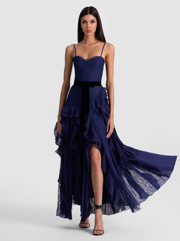 MILLA LACE MAXI DRESS - MIDNIGHT BLUE image 4 - Alice And Olivia