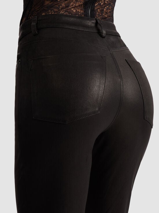BLACK-BRENT LEATHER BELL PANT