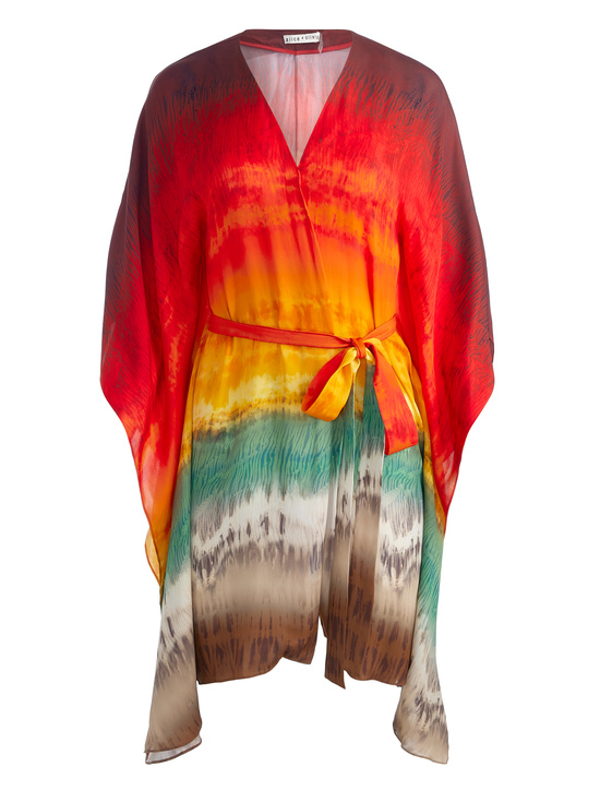 CRYSTAL TIE DYE-MARVA BELTED MINI KAFTAN