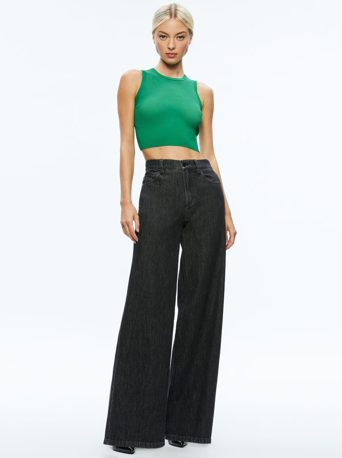 TONITA RIBBED TANK - LIGHT EMERALD image 2 - Alice And Olivia