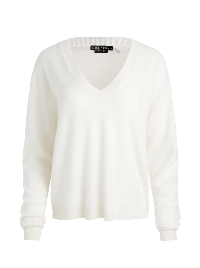 WILLIAMS CASHMERE PULLOVER - ECRU image 5 - Alice And Olivia