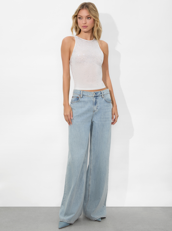 PANIA EMBELLISHED TOP - OFF WHITE/CRYSTAL image 4 - Alice And Olivia