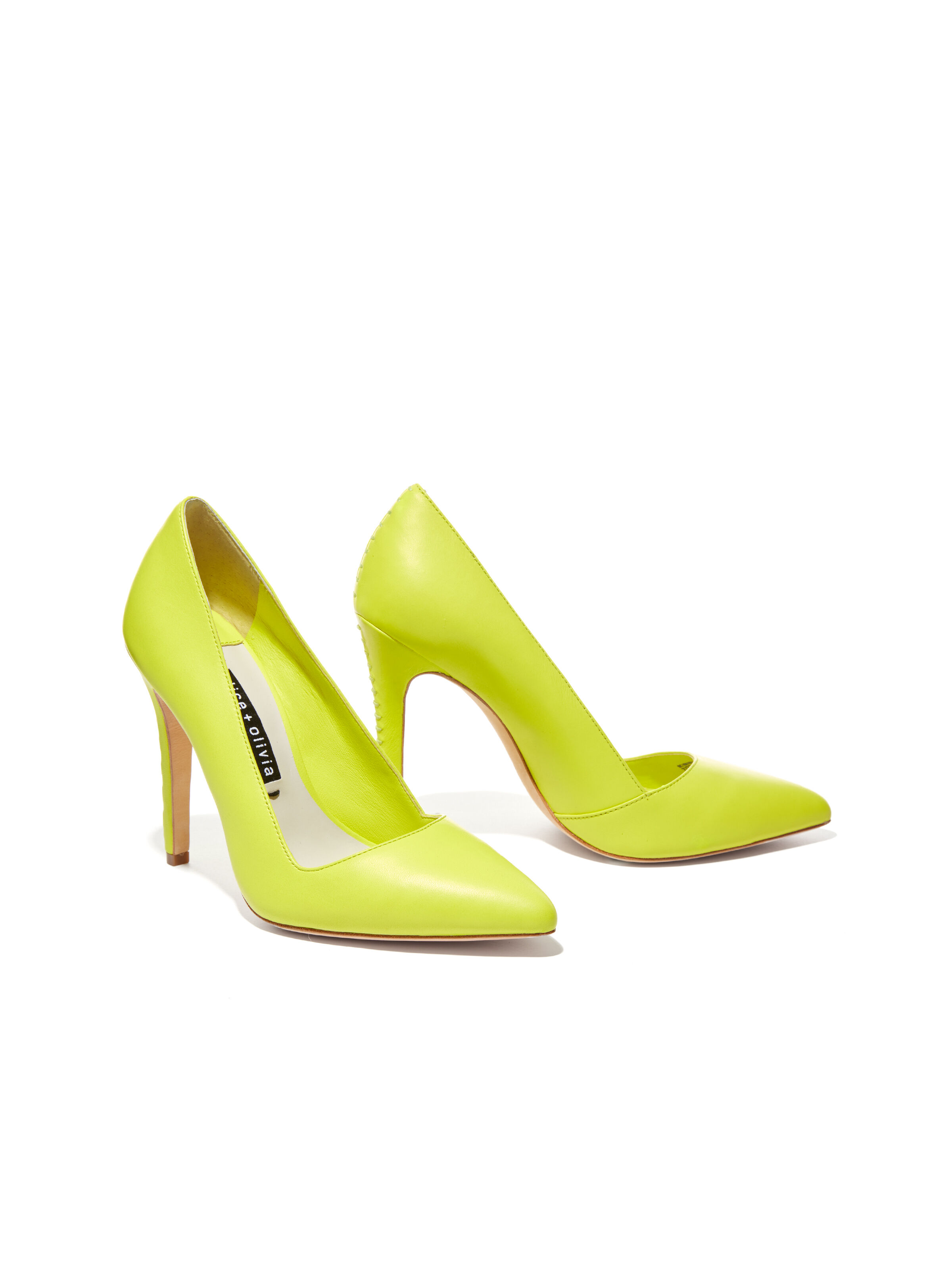 アリス&オリビア ハイヒール パンプス Dina Heel In Lime Punch | Alice + Olivia