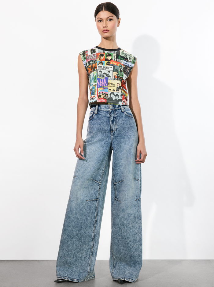 A+O X THE BEATLES MICAH MUSCLE TANK - TWIST AND SHOUT image 5 - Alice And Olivia