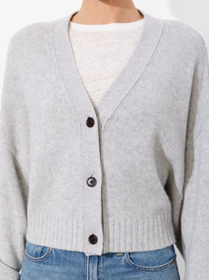 ATTICUS CASHMERE CARDIGAN - STORM GREY HEATHER image 3 - Alice And Olivia