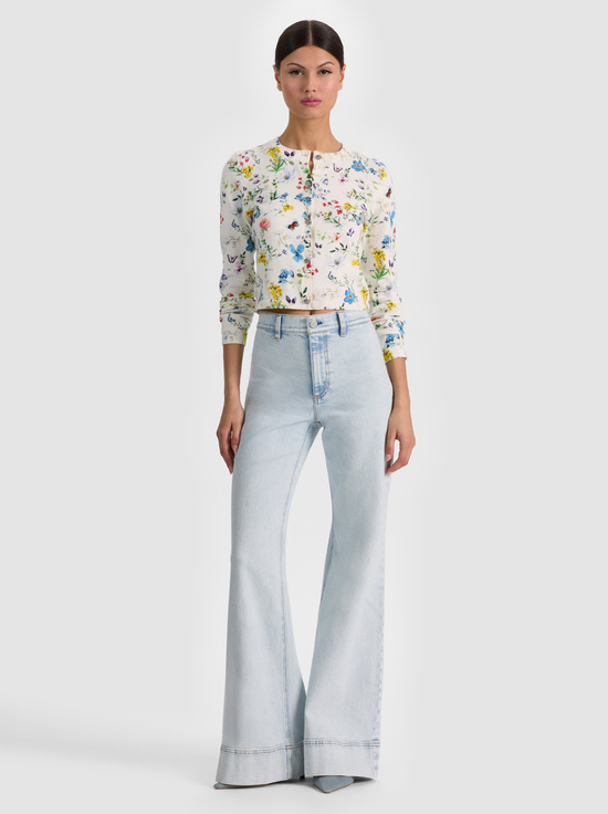 TWISTING VINES OFF WHITE-CARSON PRINTED CARDIGAN