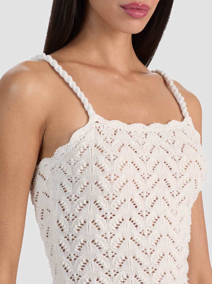 SID CROCHET TANK - SOFT WHITE image 3 - ALICE + OLIVIA