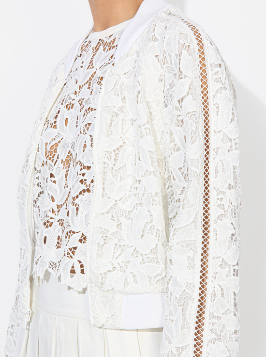 OFF WHITE-RUSSIE LACE BOMBER JACKET
