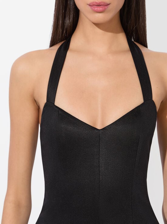 BLACK-ISABELLE FLARED MIDI DRESS