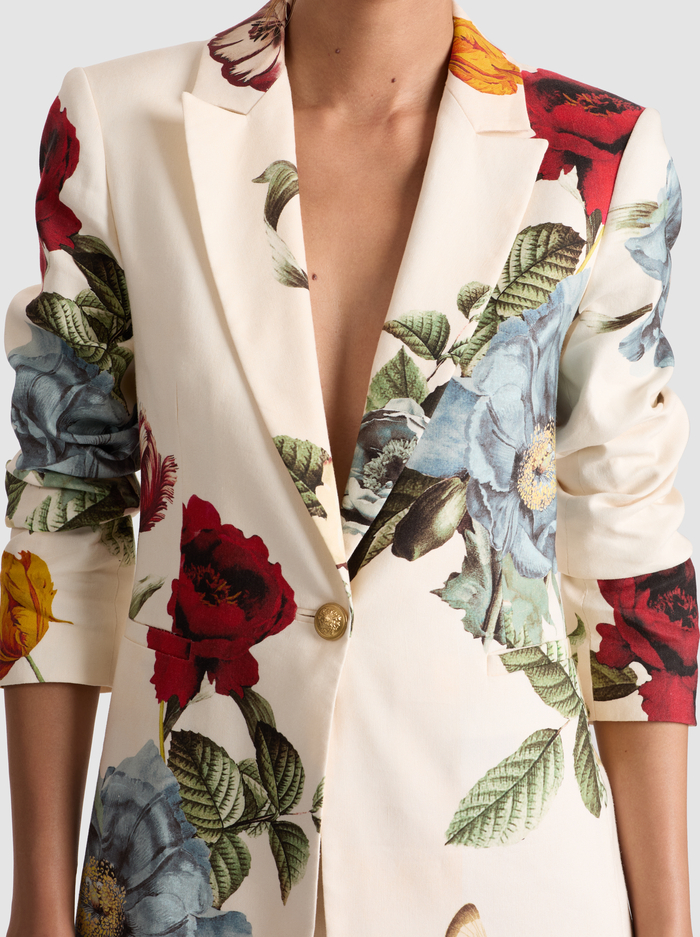 BREANN PRINTED LINEN BLAZER - PROVENCE FLORAL LG image 3 - Alice And Olivia