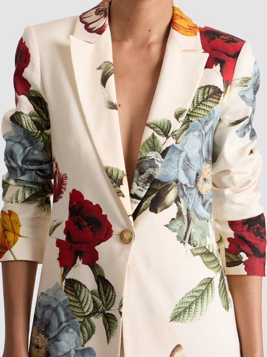 PROVENCE FLORAL LG-BREANN PRINTED LINEN BLAZER