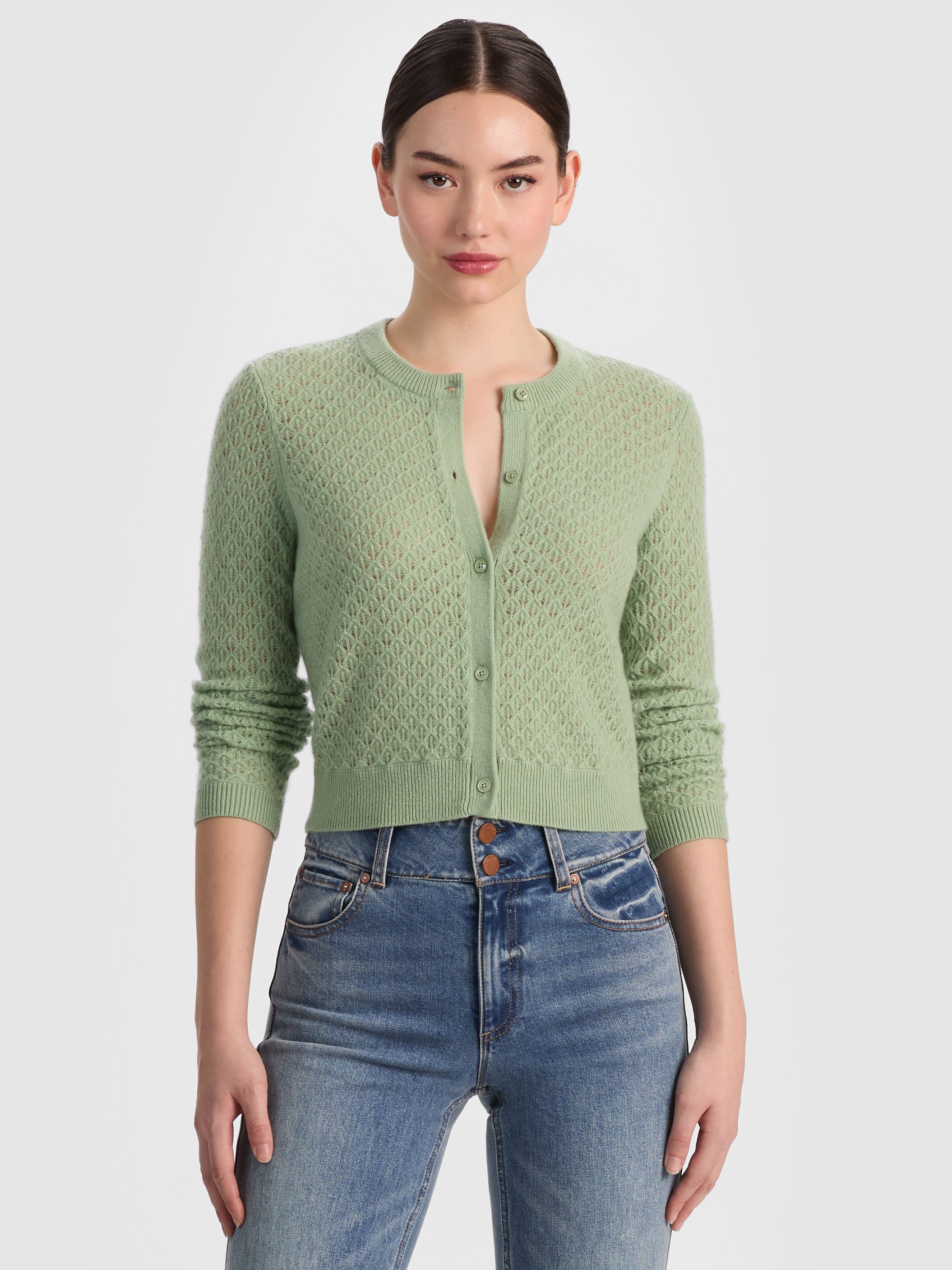SHANA RIBBED TANK in SAGE | ALICE + OLIVIA