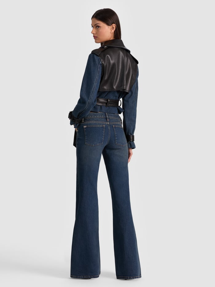 KEITH CROPPED DENIM TRENCH - CLEMENTINE TINT image 2 - Alice And Olivia