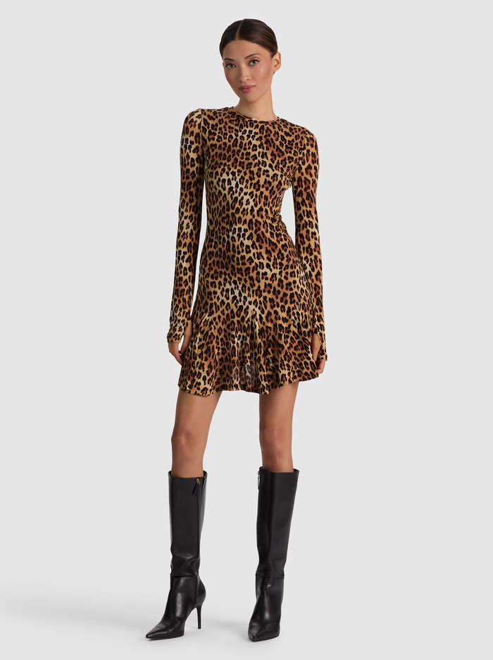 WENDY MINI DRESS - SPOTTED LEOPARD - ALICE + OLIVIA