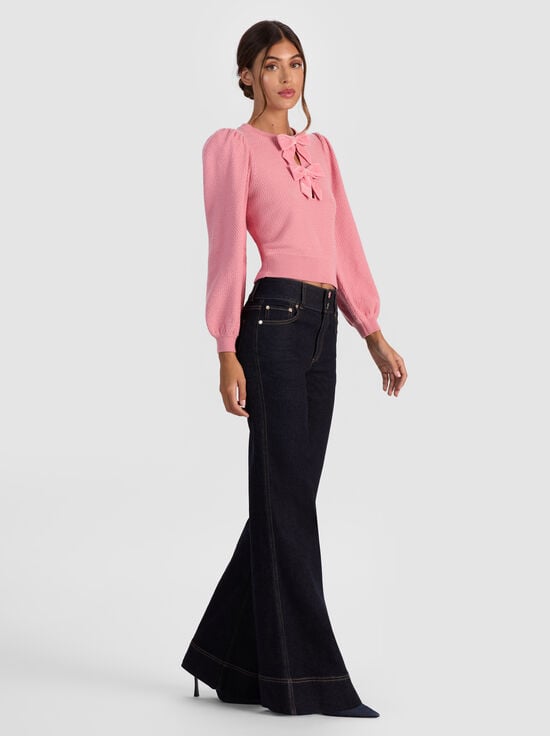 ROSE TEA-DORIS POINTELLE PULLOVER