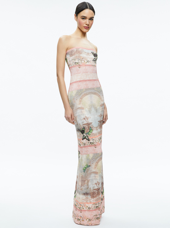 VERSAILLES-DELORA STRAPLESS MAXI DRESS