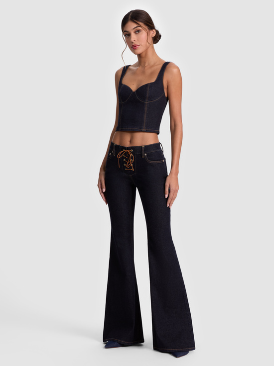 DARK RINSE-AVA SWEETHEART DENIM BUSTIER