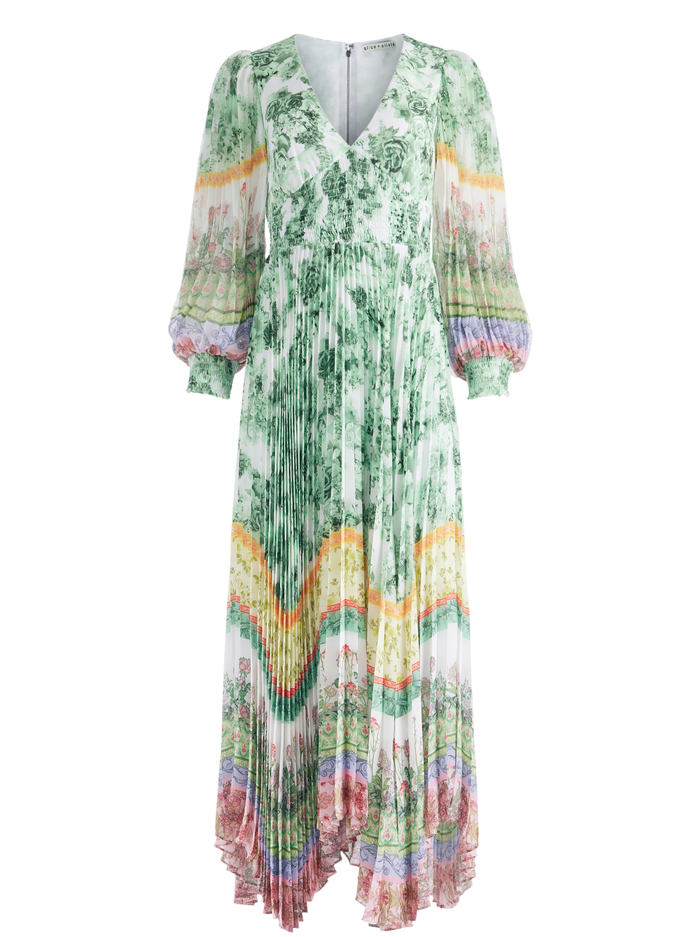 SION SUNBURST PLEATED MAXI DRESS - EFFLORESCENT image 5 - Alice And Olivia