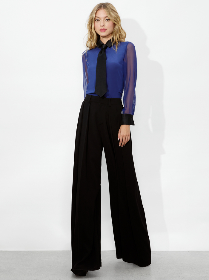 BRADY SILK BLOUSE - MIDNIGHT BLUE image 4 - Alice And Olivia