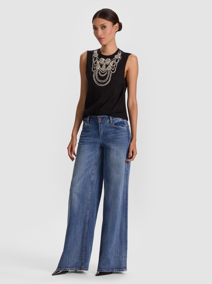 DEDE EMBELLISHED TANK - BLACK image 4 - Alice And Olivia