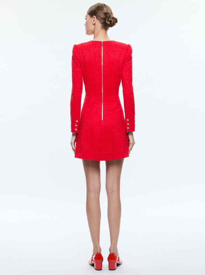 SHILOH MINI DRESS - BRIGHT RUBY image 2 - Alice And Olivia