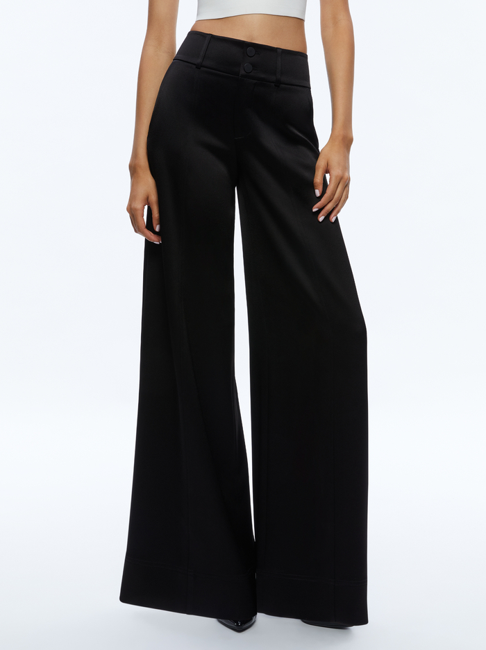 MAME HIGH RISE WIDE LEG PANT - BLACK - Alice And Olivia