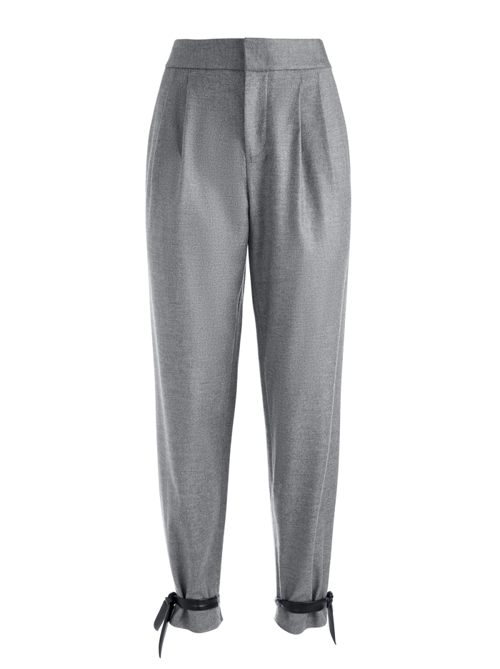MASON VEGAN LEATHER TIE PANT - CHARCOAL/BLACK image 5 - Alice And Olivia