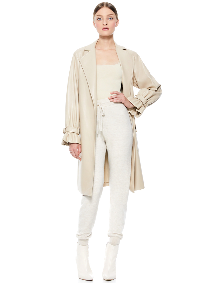 GITANA VEGAN LEATHER TRENCH COAT - SEPIA image 1 - Alice And Olivia