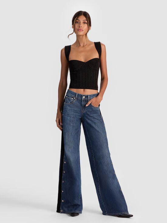 BLACK-ADRIANNA KNIT CORSET