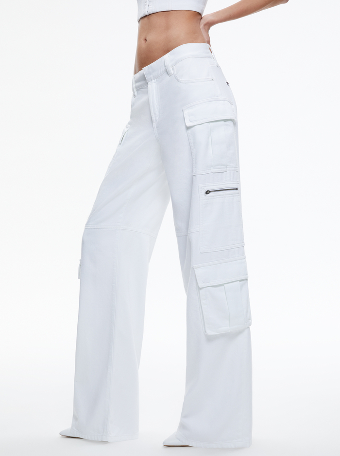 CAY CARGO JEAN - WHITE - Alice And Olivia