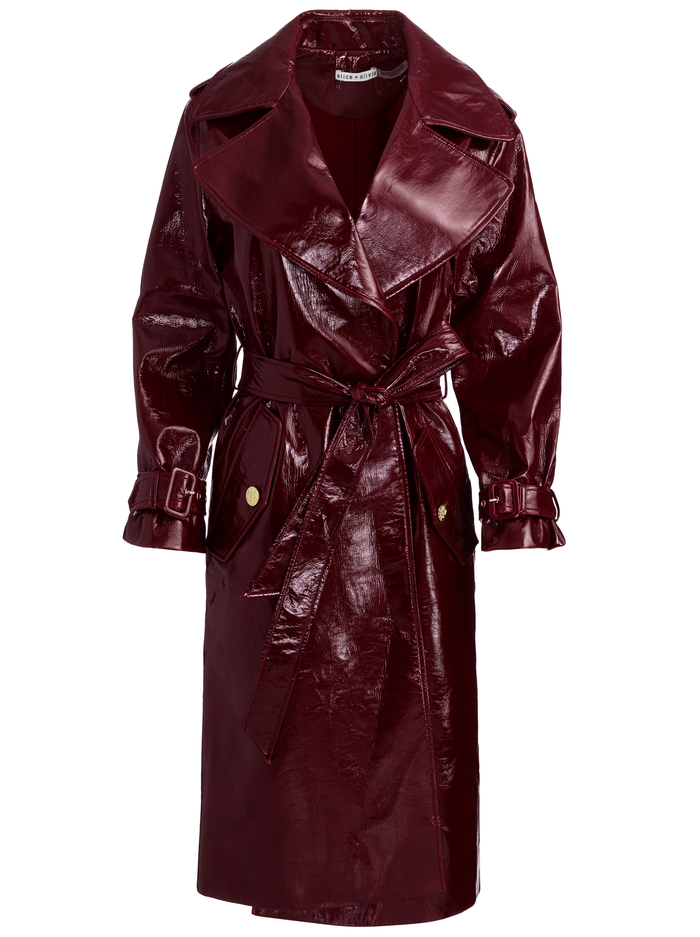 NEVADA VEGAN TRENCH COAT - OXBLOOD image 5 - Alice And Olivia